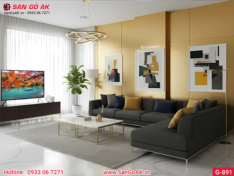 Tấm ốp than tre vân kim loại xước vàng Galawood G-891